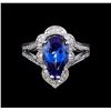 Image 2 : 3.68 ctw Tanzanite and Diamond Ring - 14KT White Gold