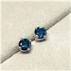 Image 2 : 14K White Gold Diamonds (I-1, Blue, 0.38Ct) Earrings (~Size 0) (~length 0 inches) (~weight 0.56g), M
