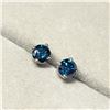 Image 3 : 14K White Gold Diamonds (I-1, Blue, 0.38Ct) Earrings (~Size 0) (~length 0 inches) (~weight 0.56g), M