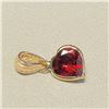 Image 2 : 14K Yellow Gold Garnet(1.4ct) Pendant (~Size 0) (~length 0 inches) (~weight 0.57g), Made in Canada, 