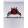 Image 1 : Ladies Brilliant Cut 1.0 Carat solitaire ruby style solitaire Silver Dress ring