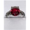 Image 2 : Ladies Brilliant Cut 1.0 Carat solitaire ruby style solitaire Silver Dress ring