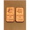 Image 1 : 1 Gram .999 Fine Copper Wafer Lot of 2