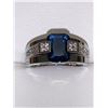 Image 2 : Ladies Emerlad Cut blue topaz solitaire .925 stamped Ring