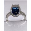 Image 1 : Ladies 14K GP Oval Cut Blue Topaz Gemstone Ring