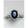 Image 2 : Ladies 14K GP Oval Cut Blue Topaz Gemstone Ring