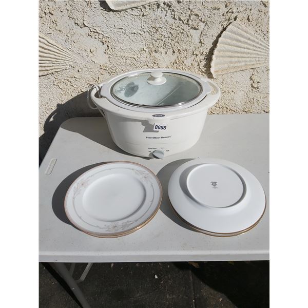 Hamilton Beach Crockpot & China