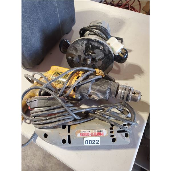 Power Drill, Router & Sander