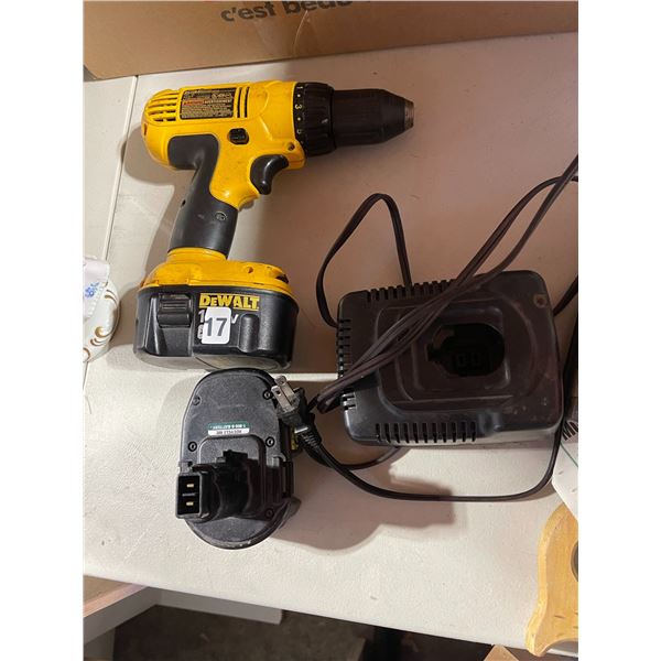 Dewalt 14.5V Drill Charger And Batteries