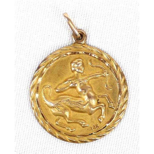 14K Yellow Gold Zodiac Pendant