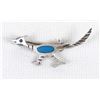 Image 1 : Navajo Sterling Turquoise Roadrunner Pin