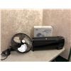Image 1 : Set of 2 16in oscillating wall mount fans & one Honeywell industrial heater