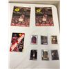 Image 1 : Group of 9 pcs. Michael Jordan Chicago Bulls memorabilia - 6 rookie cards/ 2 action photos & one poc