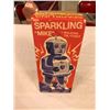 Image 1 : Tin lithograph Sparkling "Mike" walking tin robot wind-up toy w/ original box