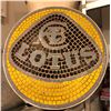 Image 1 : Faux ceramic mosaque Lotus sports car wall art hanging - large round 24in diameter