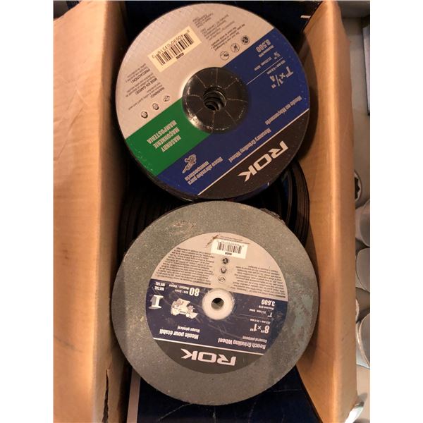 Box full of assorted NEW grinding discs