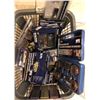 Image 2 : Box full of assorted NEW items - air die grinder/ sanding drum set/ wire wheels/ buffers/ magnetic t