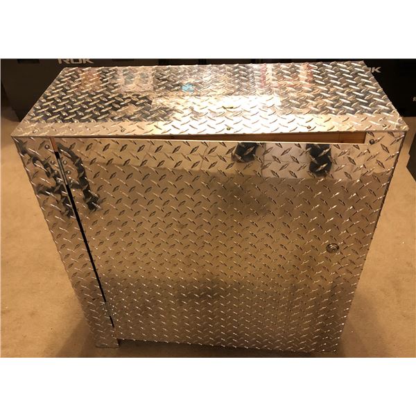 Aluminum checkered plate workshop cabinet - 30in across x 30in high