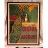Image 1 : Large authentic original Cognac Jacquet by Bouchet framed peacock advertisement - 4ft across x 5ft 4