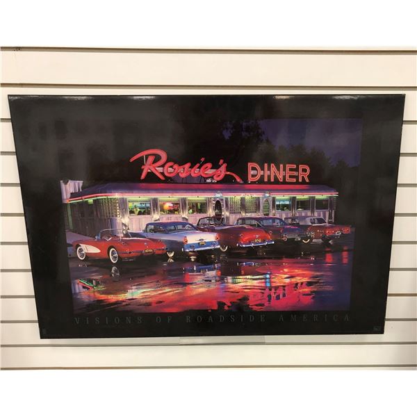 Nostalgic Rosie's Diner Visions of Roadside America print on board - approx. 36in x 24in