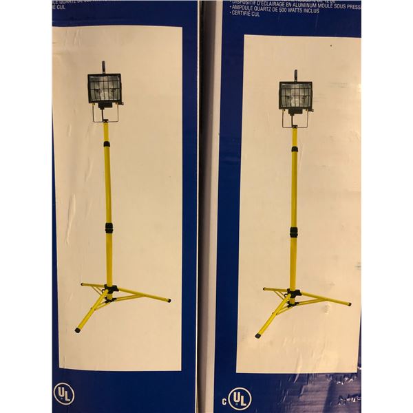 Group of 2 Westward halogen task lamp telescopic 1 head 500W