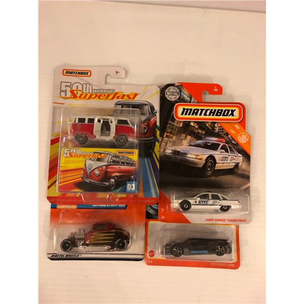 Group of 4 collectible NEW Matchbox die-cast cars
