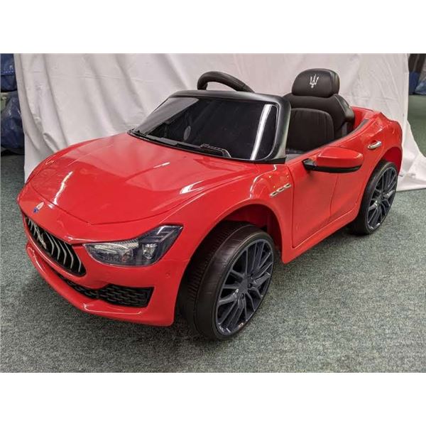 Red Maserati kids electric toy car w/ remote control & charger