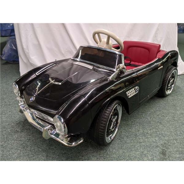 Black BMW kids open top electric toy car w/ remote & mp3 (maroon interior)