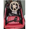 Image 4 : Black BMW kids open top electric toy car w/ remote & mp3 (maroon interior)