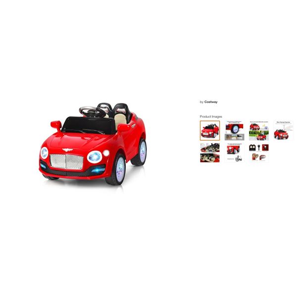 6V red kids ride-on electric battery powered car w/ mp3 - TY564944RE (assembly required)