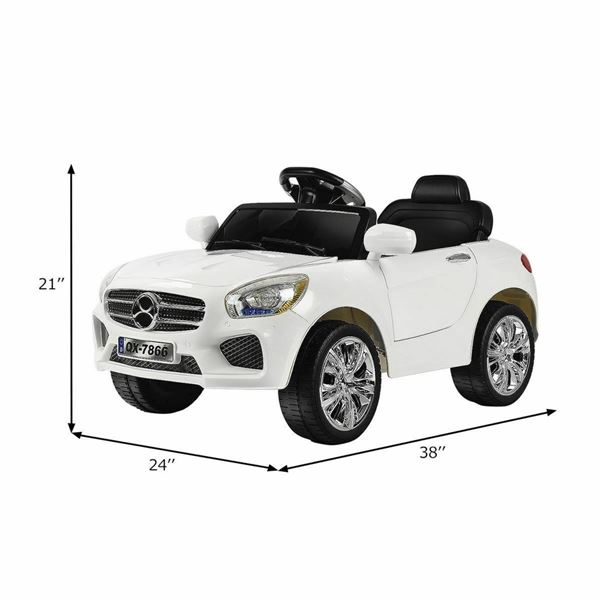6V kids ride-on car battery powered w/ remote control/ LED lights - TY578637WH (assembly required)