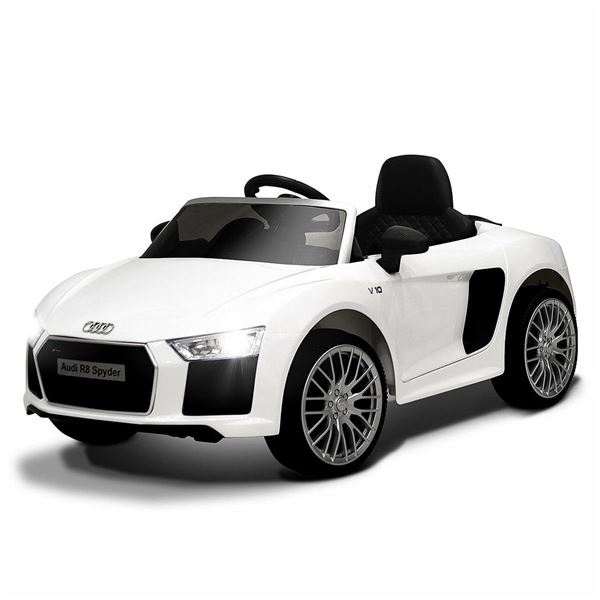 White 12V Audi R8 Spyder licensed electric kids riding car - TY584625WH (assembly required)