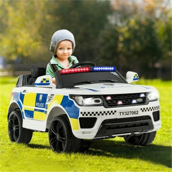 White 12V kids electric bluetooth ride-on car w/ remote control - TY327435WH (assembly required)