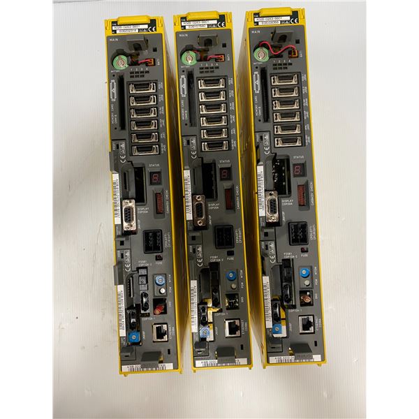 (3) Fanuc # A02B-0283-B801 Control Unit w/Fanuc # A16B-3200-0421/16F Cards