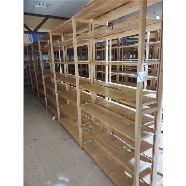 APPROX. 24 RUNNING FT LUNDIA SHELVING, 7 UPRIGHTS, 42 SHELVES