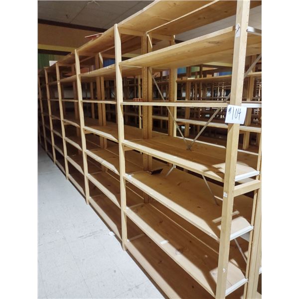 APPROX. 24 RUNNING FT LUNDIA SHELVING, 7 UPRIGHTS, 42 SHELVES