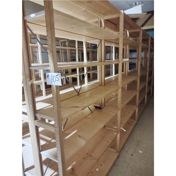 APPROX. 24 RUNNING FT LUNDIA SHELVING, 7 UPRIGHTS, 42 SHELVES