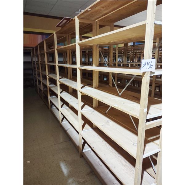 APPROX. 24 RUNNING FT LUNDIA SHELVING, 7 UPRIGHTS, 42 SHELVES