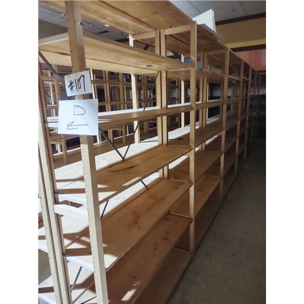 APPROX. 24 RUNNING FT LUNDIA SHELVING, 7 UPRIGHTS, 42 SHELVES