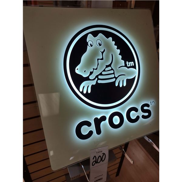 CROCS LIGHT UP ADVERTISING SIGN, METAL/ACRYLIC
