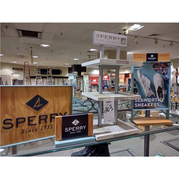 SPERRY 4 PC TABLETOP DISPLAY SIGNS AND RACKS