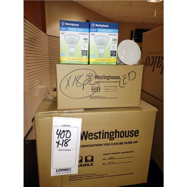 NEW, 65 WATT LED DIMMABLE FLOOD LIGHTS FOR TRACK LIGHTING (X18)