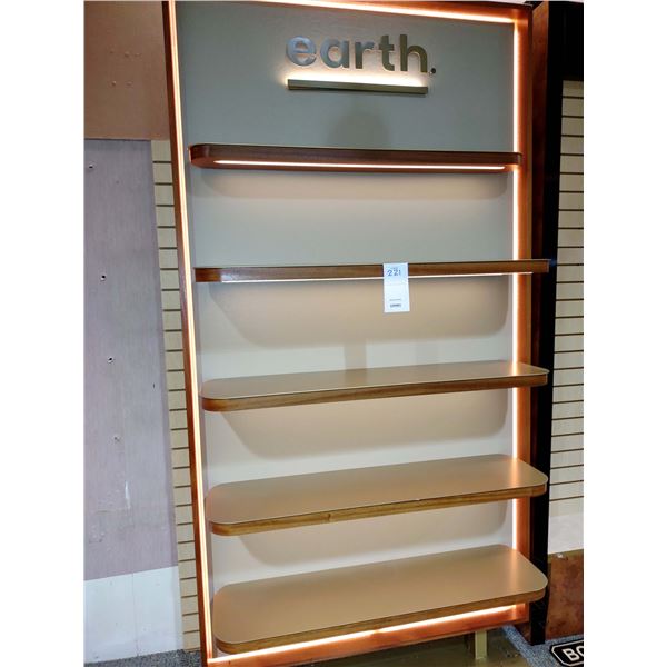 EARTH 5 SHELF LIGHT UP DISPLAY, 48" WIDE X 95" HIGH, X 22" DEEP (BASE)