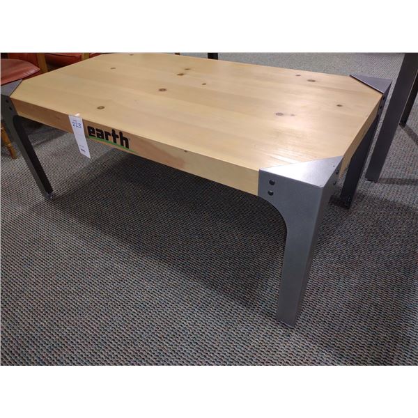 EARTH WOOD TABLE, 55"L X 30"W X 22"H