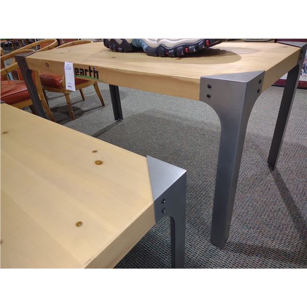 EARTH WOOD TABLE, 62"L X 32"W X 30.5"H