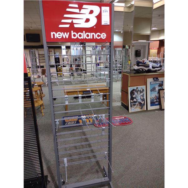 NEW BALANCE METAL DISPLAY STAND, 79"H X 24"W X 18.5" BASE