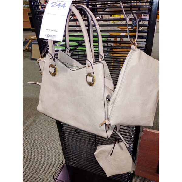 NEW TAN HANDBAG, 3 PC SET