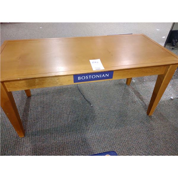 BOSTONIAN WOOD TABLE, 52"L X 24"W X 25"H