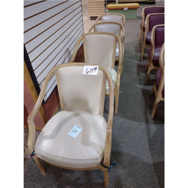 CUSHIONED CHAIRS, CREAM COLORED, GOOD CONDITION (X4)