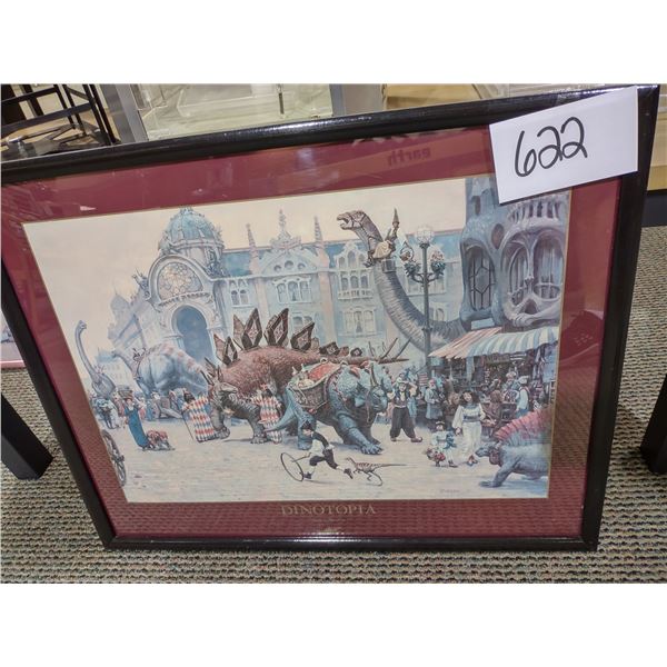 JAMES GURNEY DINOTOPIA FRAMED PRINT